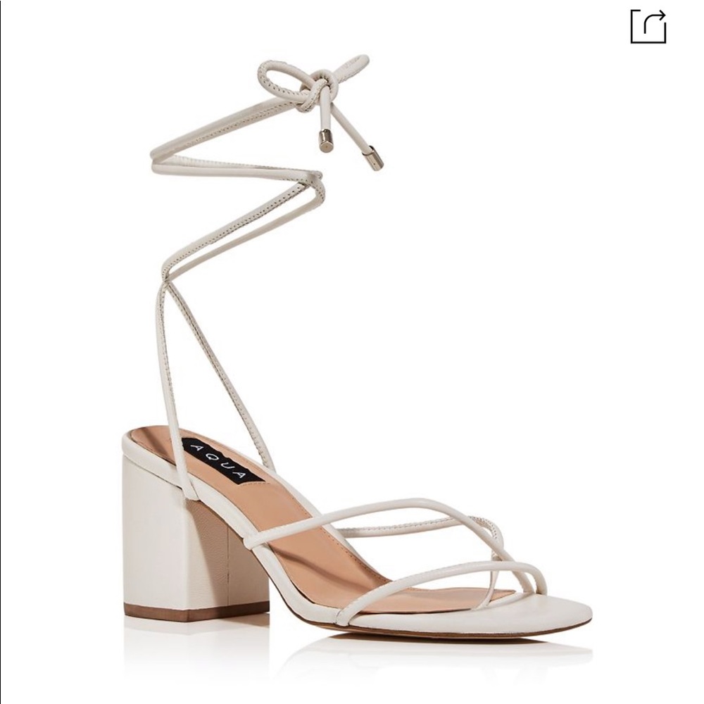 AQUA Kate ankle strap block heel sandals